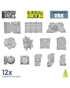 3D printed set - Large Ork plates - Green Stuff World