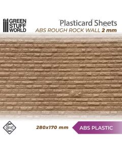 ABS Plasticard - ROUGH ROCK WALL Textured Sheet - A4