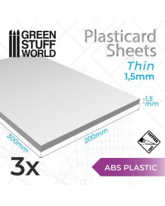 ABS Plasticard A4 - 1'5 mm COMBOx3 sheets - Green Stuff World