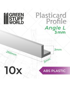 ABS Plasticard - Profile ANGLE-L 3 mm - Green Stuff World