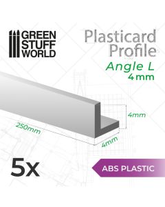 ABS Plasticard - Profile ANGLE-L 4mm -  Green Stuff World