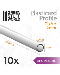 ABS Plasticard - Profile TUBE 2mm - Green Stuff World