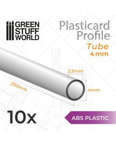 ABS Plasticard - Profile TUBE 4mm - Green Stuff World