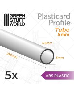 ABS Plasticard - Profile TUBE 5mm - Green Stuff World