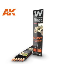 5x Watercolor Weathering Pencil Set Rust & Streaking Set AK Interactive
