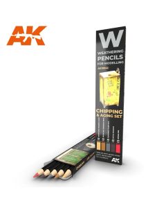 5x Watercolor Weathering Pencil Set Chipping & Aging AK Interactive AK10042