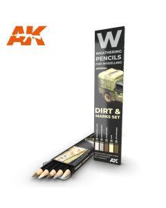 5x Watercolor Weathering Pencil Set - Dirt Marks Set AK Interactive