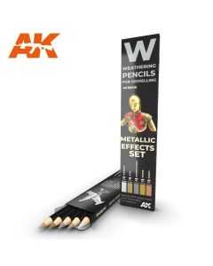 5x Watercolor Weathering Pencil Set - Metallics Effects Set