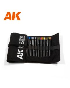 AK Interactive Weathering Pencils Full Range Cloth Case