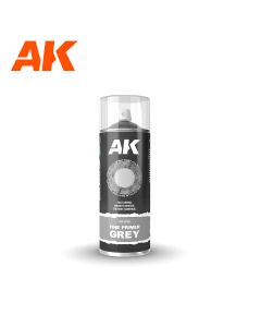 Fine Primer Grey - Spray 400ml (Includes 2 nozzles) - AK Interactive