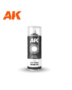 Fine Primer White - Spray 400ml (Includes 2 nozzles) - AK Interactive