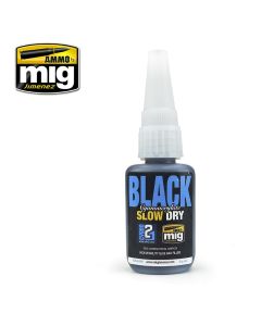Black Slow Dry Cyanoacrylate (21g) Ammo By Mig - MIG8034
