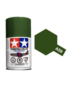 Tamiya AS-9 Dark Green (RAF) 100ml Spray Paint for Scale Models - 86509