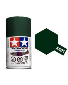 Tamiya AS-21 Dark Green (IJN) 100ml Spray Paint for Scale Models - 86521
