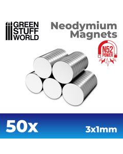 Neodymium Magnets 3x1mm - 50 units (N52) - GSW-9259
