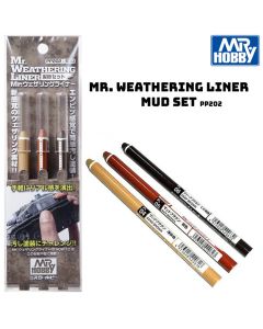 Mr Weathering Liner Mud Colour Set Mr Hobby - PP-202
