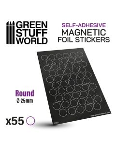 Round Magnetic Sheet SELF-ADHESIVE - 25mm - Green Stuff World
