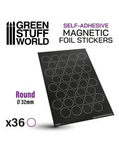 Round Magnetic Sheet SELF-ADHESIVE - 32mm - Green Stuff World - 10863