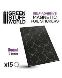 Round Magnetic Sheet SELF-ADHESIVE - 50mm - Green Stuff World - 10865