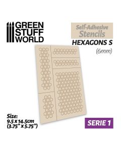 Self-Adhesive stencils - Hexagons S (6mm) - Green Stuff World