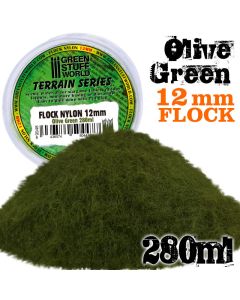 Static Grass Flock - Olive Green 12mm - 280Ml - Green Stuff World