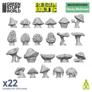 3D printed set - Chunky Mushrooms - Green Stuff World