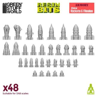 3D printed set: Ork Rockets and Missiles - Green Stuff World