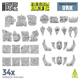 3D printed set - Small Ork plates - Green Stuff World
