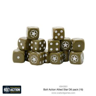Bolt Action Allied Star D6 Dice (16) - 408403001
