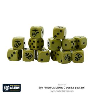 Bolt Action Us Marine Corps D6 Dice (16) - 408403101