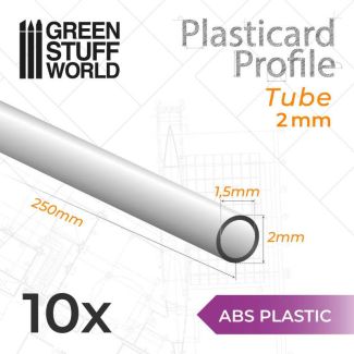 ABS Plasticard - Profile TUBE 2mm - Green Stuff World