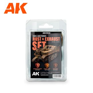 RUST & EXHAUST SET - Liquid Pigment  - AK Interactive - AK14031