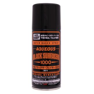 Mr Aqueous Black Surfacer 1000 (170ml) - Mr Hobby - B-613