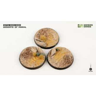 Deserts of Maahl Bases, Round 50mm (x3) - Gamers Grass