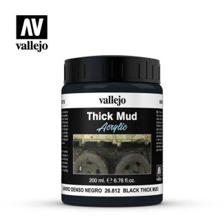 Vallejo Weathering Effects 200ml - Black Thick Mud - 26.812