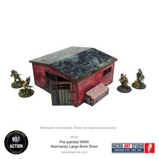 Pre-painted WW2 Normandy Large Brick Shed - Bolt Action - H00128