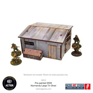 Pre-painted WW2 Normandy Large Tin Shed - Bolt Action - H00130