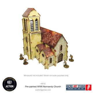 Pre-painted WW2 Normandy Church - Bolt Action - H00132