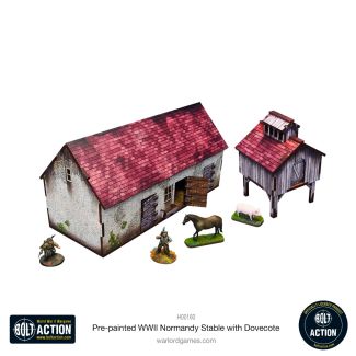 Pre-painted WWII Normandy Stable With Dovecote - Bolt Action - H00160