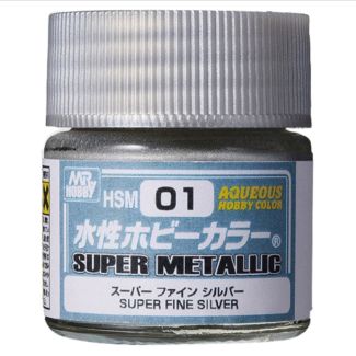 Aqueous Hobby Super Metallic Color - Superfine Silver - 10ml - HSM-01