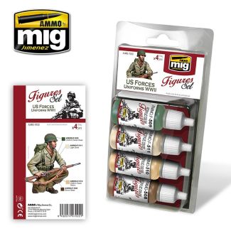 US Forces Uniforms WWII Paint Set Ammo By Mig - MIG7022