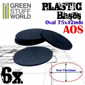 Plastic Bases - Oval Pill 75x42mm x6
