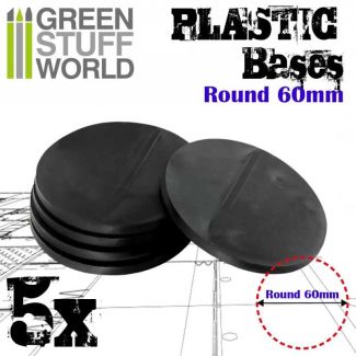 Plastic Bases - Round 60 mm BLACK x 5