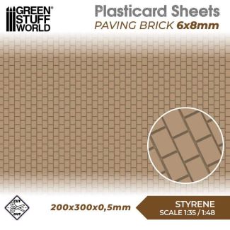 Plasticard - Paving Brick 6x8mm - Green Stuff World