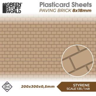 Plasticard - Paving Brick 8x18mm - Green Stuff World