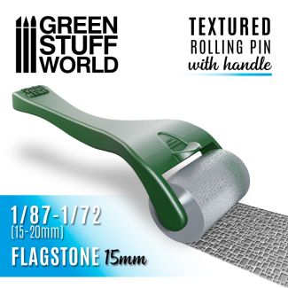 Rolling pin with Handle - Flagstone 15mm - Green Stuff World - 10491