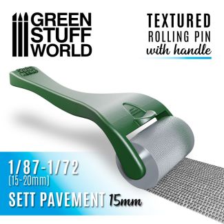 Rolling pin with Handle - Sett Pavement Small - Green Stuff World - 10495