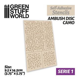 Self-Adhesive stencils - Ambush Disc Camo - Green Stuff World