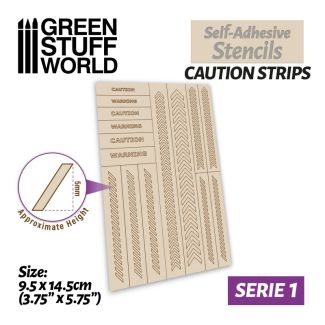 Self-Adhesive stencils - Caution Strips - Green Stuff World