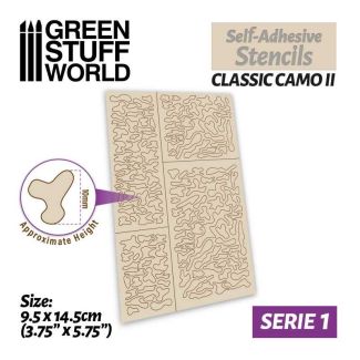 Self-adhesive stencils - Classic Camo 2 - Green Stuff World